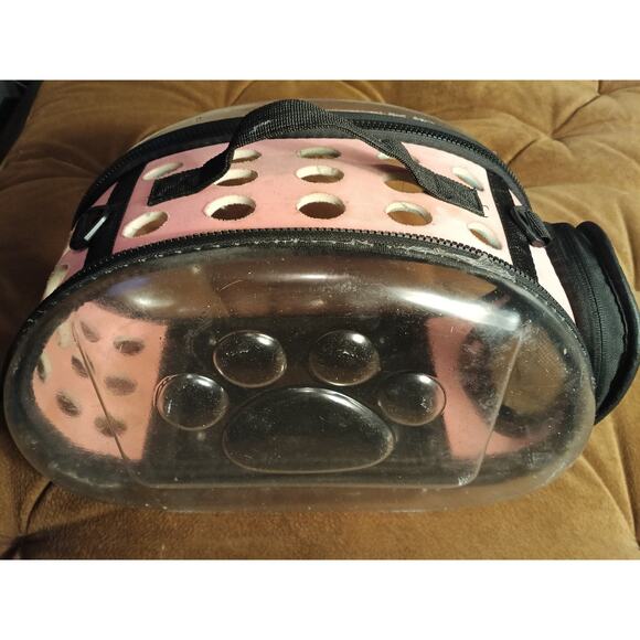 Pet Carrier Collapsible Pink Bag - Picture 1 of 5